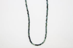 Blue Tourmaline Faceted Silver Necklace