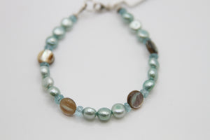 Fresh Water Pearl Abalone Silver Bracelet