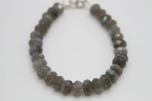 Load image into Gallery viewer, Labradorite Chunky Stone Silver Bracelet