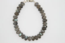 Load image into Gallery viewer, Labradorite Chunky Stone Silver Bracelet