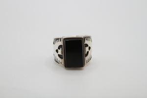 Black Onyx Eagle Sterling Silver Ring