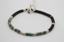 Load image into Gallery viewer, Turquoise and Hill Tribe Silver Bracelet