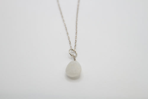 Moonstone Silver Drop Necklace