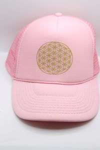 Trucker Hat Flower of Life PINK/ Gold