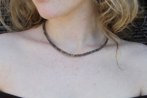 Heshi Labradorite Choker Gold Necklace
