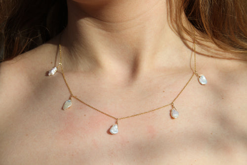 Small White Pearl Drop Necklace
