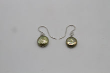 Load image into Gallery viewer, Dark Green Coin Pearl Earrings