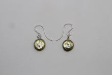 Load image into Gallery viewer, Green Coin Pearl Earrings