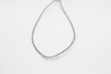 Load image into Gallery viewer, Labradorite Faceted Silver Necklace with Aquamarine