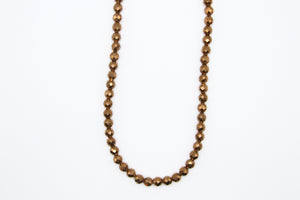 Hematite Faceted Earth Large Brown Necklace