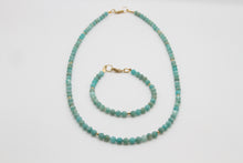 Load image into Gallery viewer, Amazonite Faceted Gold Bracelet