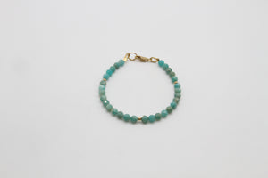 Amazonite Faceted Gold Bracelet