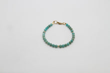 Load image into Gallery viewer, Amazonite Faceted Gold Bracelet