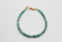 Load image into Gallery viewer, Amazonite Faceted Gold Bracelet