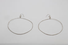 Load image into Gallery viewer, Full Moon Hand Hammered XLarge Silver Hoops
