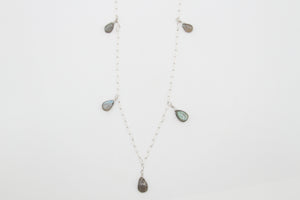 Labradorite Drop Silver Necklace