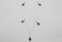 Load image into Gallery viewer, Labradorite Drop Silver Necklace
