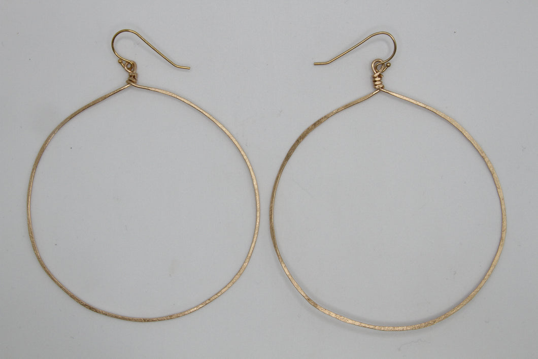 Full Moon Gold XL Hand Hammered Hoops
