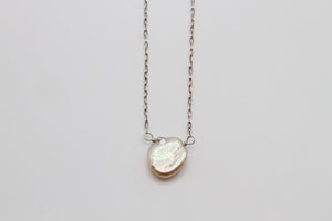 Champagne Keshi Pearl Silver Necklace