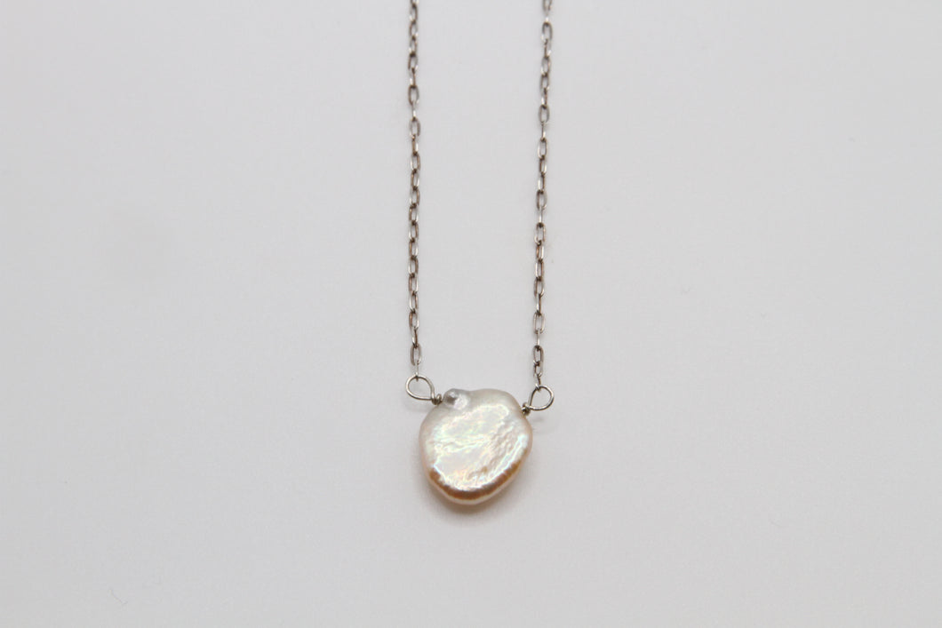 Champagne Keshi Pearl Silver Necklace