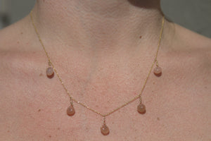 Pink Opal Drop Necklace