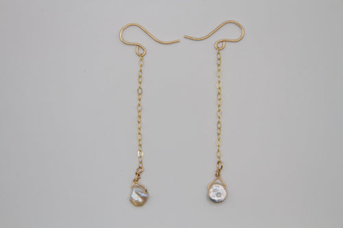 Pearl Ascending Gold Earrings