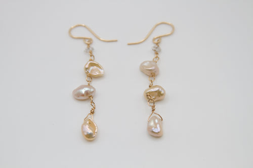 Pearly Cove Gold Earrings