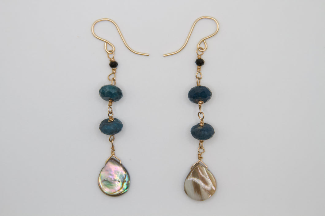 Deep Ocean Gold Earrings