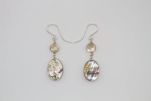 Abalone Retro Silver Silver Earrings