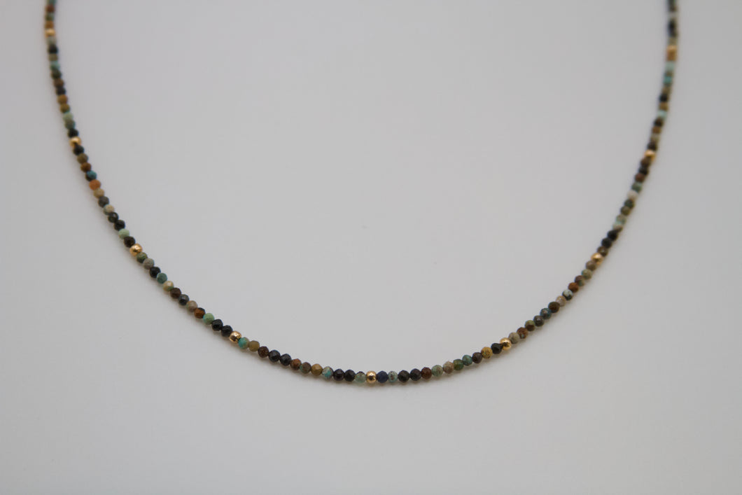 African Turquoise Gold Necklace