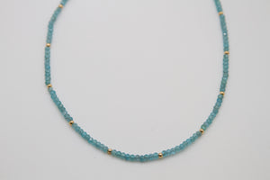 Apatite + Gold Faceted Necklace