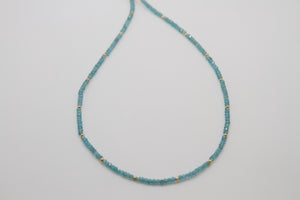 Apatite + Gold Faceted Necklace