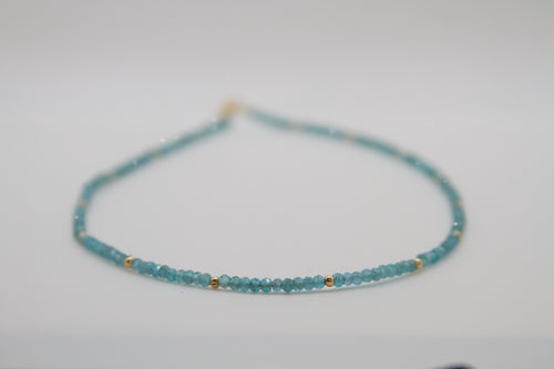 Apatite + Gold Faceted Necklace