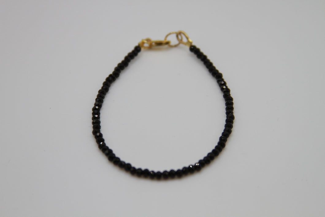 Black Spinel Faceted Gold Bracelet