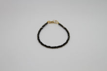 Load image into Gallery viewer, Black Spinel Faceted Gold Bracelet