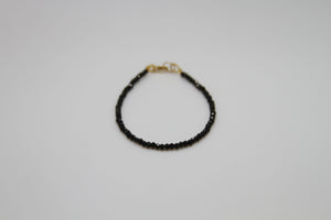 Black Spinel Faceted Gold Bracelet