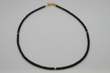 Load image into Gallery viewer, Black Spinel Faceted Gold Necklace