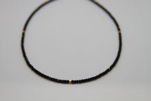 Load image into Gallery viewer, Black Spinel Faceted Gold Necklace