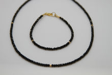 Load image into Gallery viewer, Black Spinel Faceted Gold Necklace