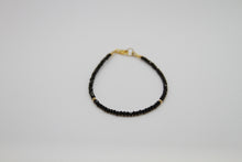 Load image into Gallery viewer, Black Spinel Faceted Gold Bead Bracelet