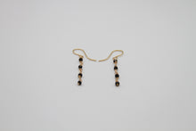 Load image into Gallery viewer, Black Spinel Wrapped Gold Earrings