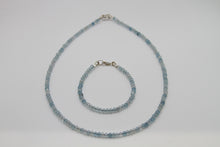 Load image into Gallery viewer, Aquamarine Faceted Silver Necklace