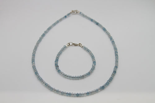 Aquamarine Faceted Silver Necklace