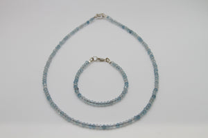 Aquamarine Faceted Silver Necklace