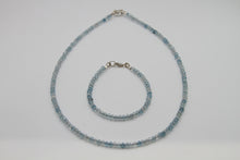 Load image into Gallery viewer, Aquamarine Faceted Silver Bracelet