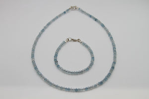 Aquamarine Faceted Silver Bracelet