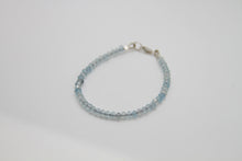 Load image into Gallery viewer, Aquamarine Faceted Silver Bracelet