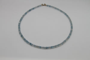 Aquamarine Faceted Silver Necklace