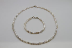 White Potato Pearl Silver Necklace