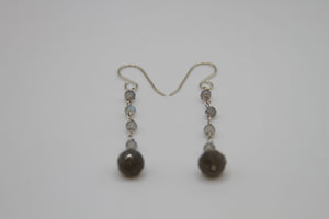 Labradorite Button Dream Silver Earrings